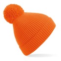 Bonnet à pompon avec revers en maille côtelée à pinces invisibles