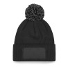 Bonnet doublé à pompon avec zone de marquage en coton