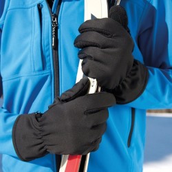 Gants isothermes softshell paume antiglisse, poignets élastiquées