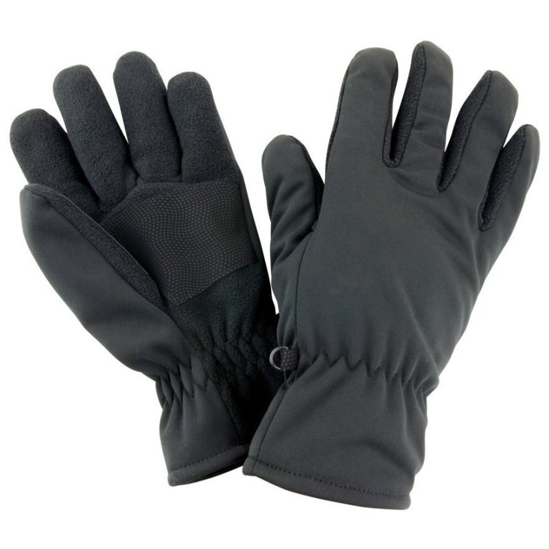 Gants isothermes softshell paume antiglisse, poignets élastiquées