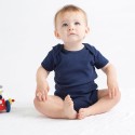 Body bébé manches courtes et col large en coton doux, 200 g/m²