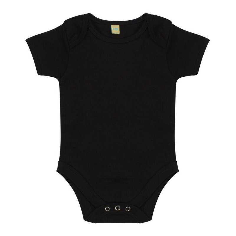 Body bébé manches courtes et col large en coton doux, 200 g/m²