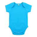 Body bébé manches courtes et col large en coton doux, 200 g/m²