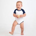 Body bébé baseball manches courtes à boutons-pression, 160 g/m²