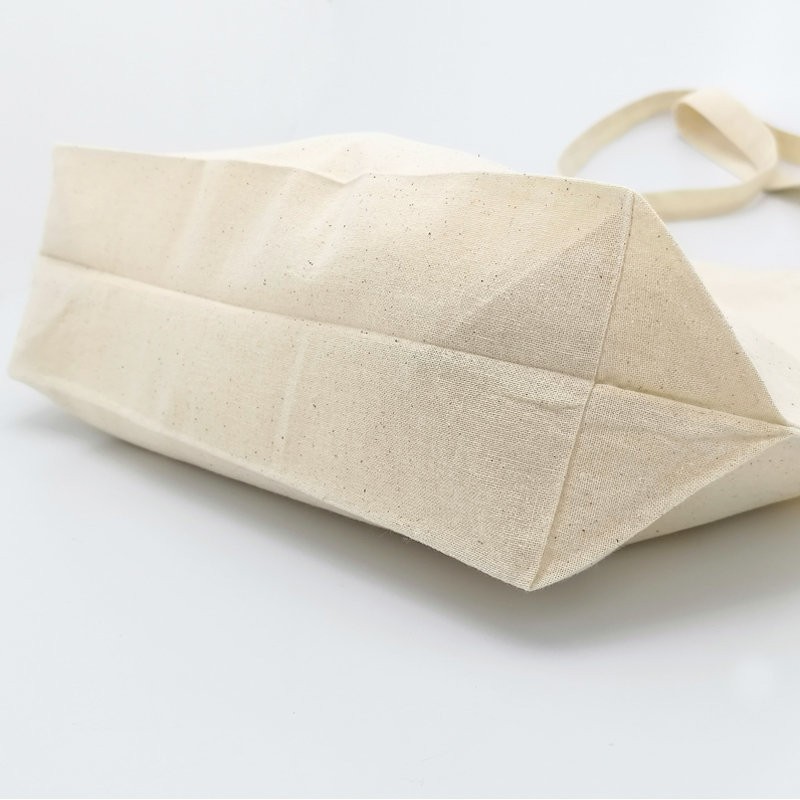 Tote bag, sac shopping avec soufflet bas, anses longues, 140 g/m²