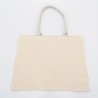 Sac cabas en coton avec soufflet bas et côtés, anses rondes, 280 g/m²