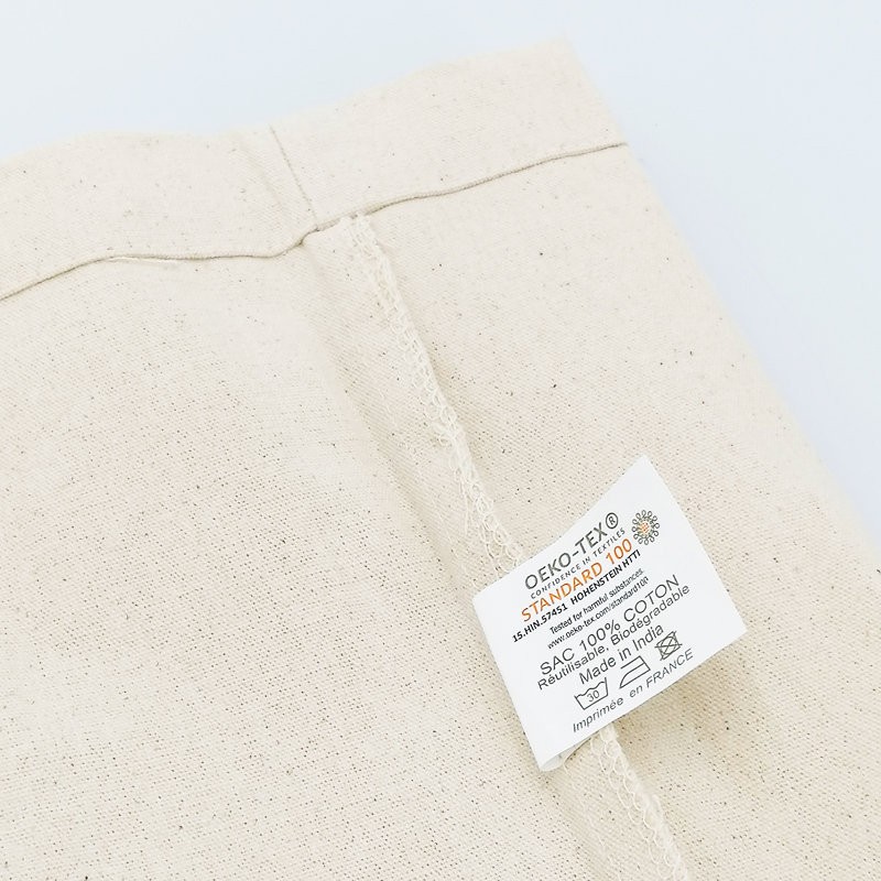 Sac cabas en coton avec soufflet bas et côtés, anses rondes, 280 g/m²