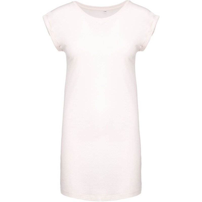 T-shirt robe femme à manches courtes sans étiquette en coton, 150 g/m²