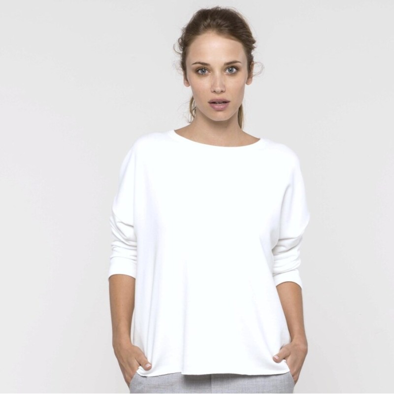 Sweat femme doux coupe loose décontractée sans étiquette, 270 g/m²