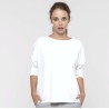 Sweat femme doux coupe loose décontractée sans étiquette, 270 g/m²