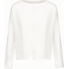 Sweat femme doux coupe loose décontractée sans étiquette, 270 g/m²
