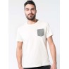 T-shirt en coton bio avec poche sur le coeur sans étiquette, 155 g/m²