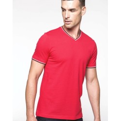 T-shirt homme en maille piquée col V, 100% coton, 170 g/m²
