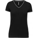 T-shirt femme en maille piquée col V, 100% coton, 170 g/m²