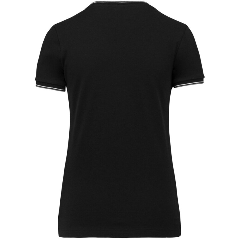 T-shirt femme en maille piquée col V, 100% coton, 170 g/m²