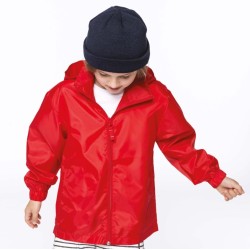 Coupe-vent enfant style K-way non doublé, capuche dans le col