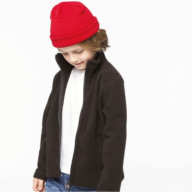 Veste zippée enfant micropolaire anti-boulochage, 2 poches zippées