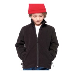 Veste zippée enfant micropolaire anti-boulochage, 2 poches zippées