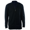 Cardigan zippé pour homme ajusté, col cheminée, 290 g/m²