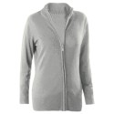 Cardigan zippé pour femme ajusté, col cheminée, 290 g/m²