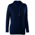 Cardigan zippé pour femme ajusté, col cheminée, 290 g/m²