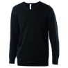 Pull homme col V coupe ajustée en coton et acrylique, 290 g/m²