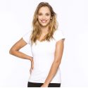 T-shirt femme manches courtes en coton et élasthanne, 160 g/m²