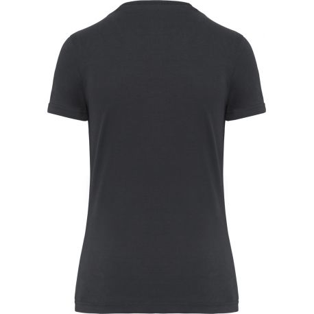 T-shirt femme vintage col rond sans étiquette de marque, 200 g/m²