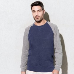 Sweat homme manches raglan BIO sans étiquette de marque, 300 g/m²