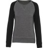 Sweat femme manches raglan BIO sans étiquette de marque, 300 g/m²