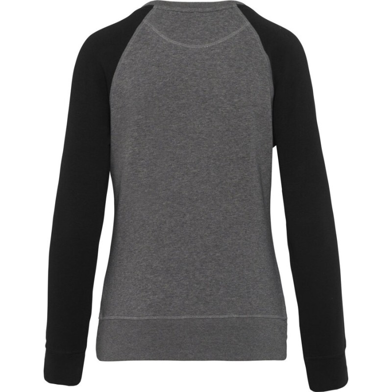 Sweat femme manches raglan BIO sans étiquette de marque, 300 g/m²