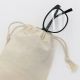 Sac de rangement à lunettes, fermeture par double cordelettes, coton BIO, 140 g/m²