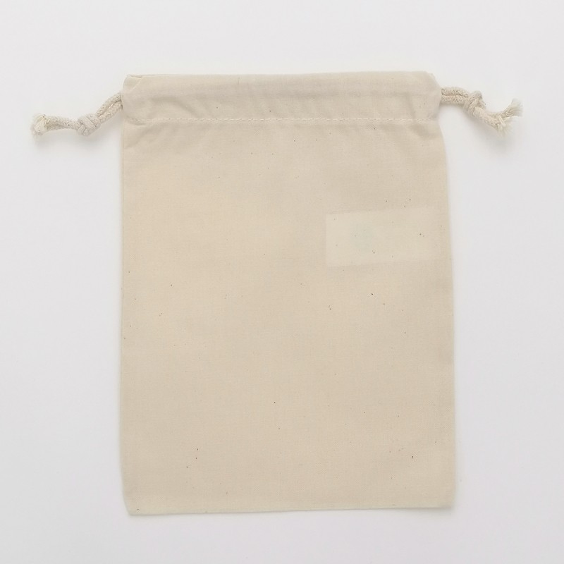 Sac de rangement, fermeture double cordelettes, coton BIO, 140 g/m²