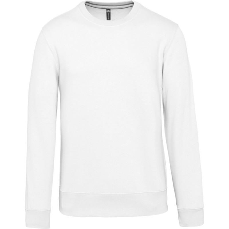 Sweat-shirt col rond en molleton gratté, manches montées, 300 g/m²