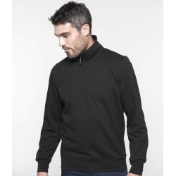 Sweat col 1/4 zip en molleton gratté lavable à 60°C, 300 g/m²