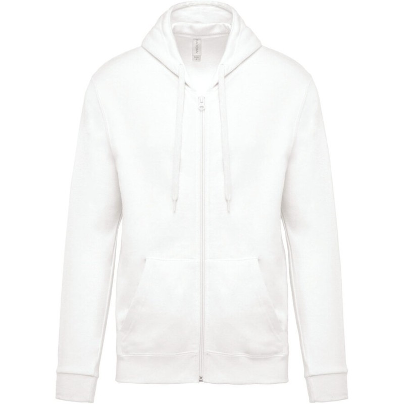 Sweat-shirt zippé en molleton gratté, manches montées, 280 g/m²