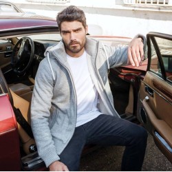 Veste vintage molleton doublée sherpa homme sans étiquette de marque