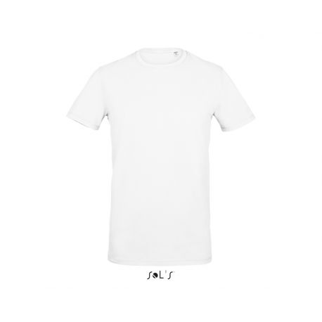 T-shirt stretch homme col rond sans étiquette de marque, 190 g/m²