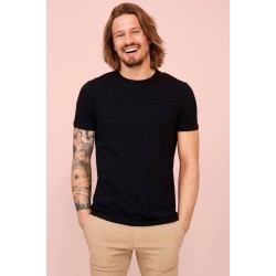 T-shirt stretch homme col rond sans étiquette de marque, 190 g/m²