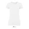 T-shirt stretch femme col rond sans étiquette de marque, 190 g/m²