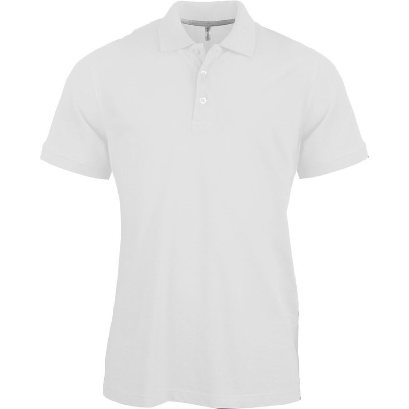 Polo homme manches courtes en coton peigné, lavable à 60°, 210 g/m²