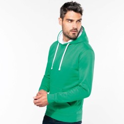Sweat homme à capuche contrastée en polycoton, 280 g/m²
