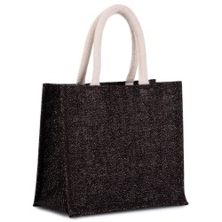 Sac cabas en toile de jute avec poignées en coton, 10 litres