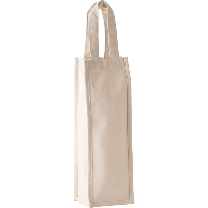 Sac porte bouteille en coton canvas avec 2 poignées, 310 g/m²