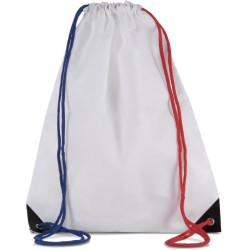 Sac à dos en polyester avec cordelettes et coins renforcés, 150 g/m²