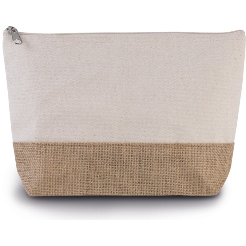 Pochette en coton avec base en toile de jute, 310 g/m²