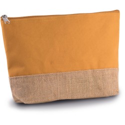 Pochette en coton avec base en toile de jute, 310 g/m²