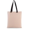 Sac shopping plat en coton avec poignées contrastées, 220 g/m²