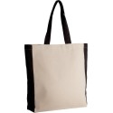 Sac cabas bicolore en coton avec soufflet, 310 g/m²