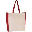 Sac cabas bicolore en coton avec soufflet, 310 g/m²